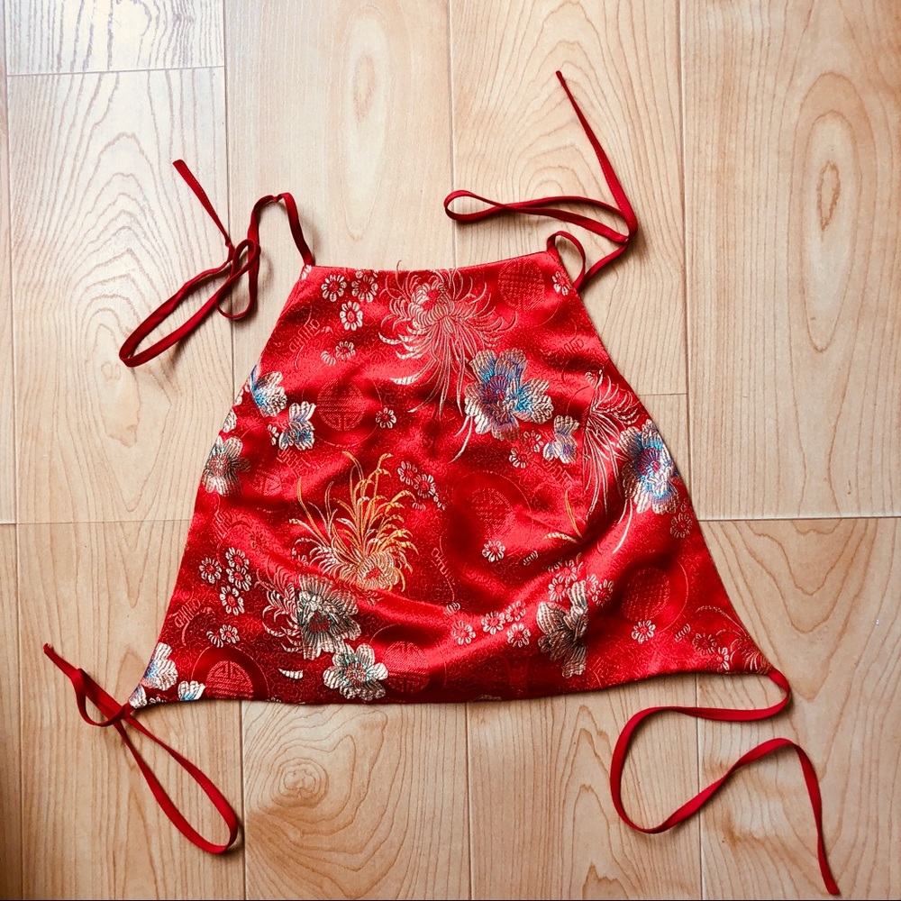 Floral Satin Halter Top